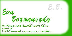 eva bozmanszky business card